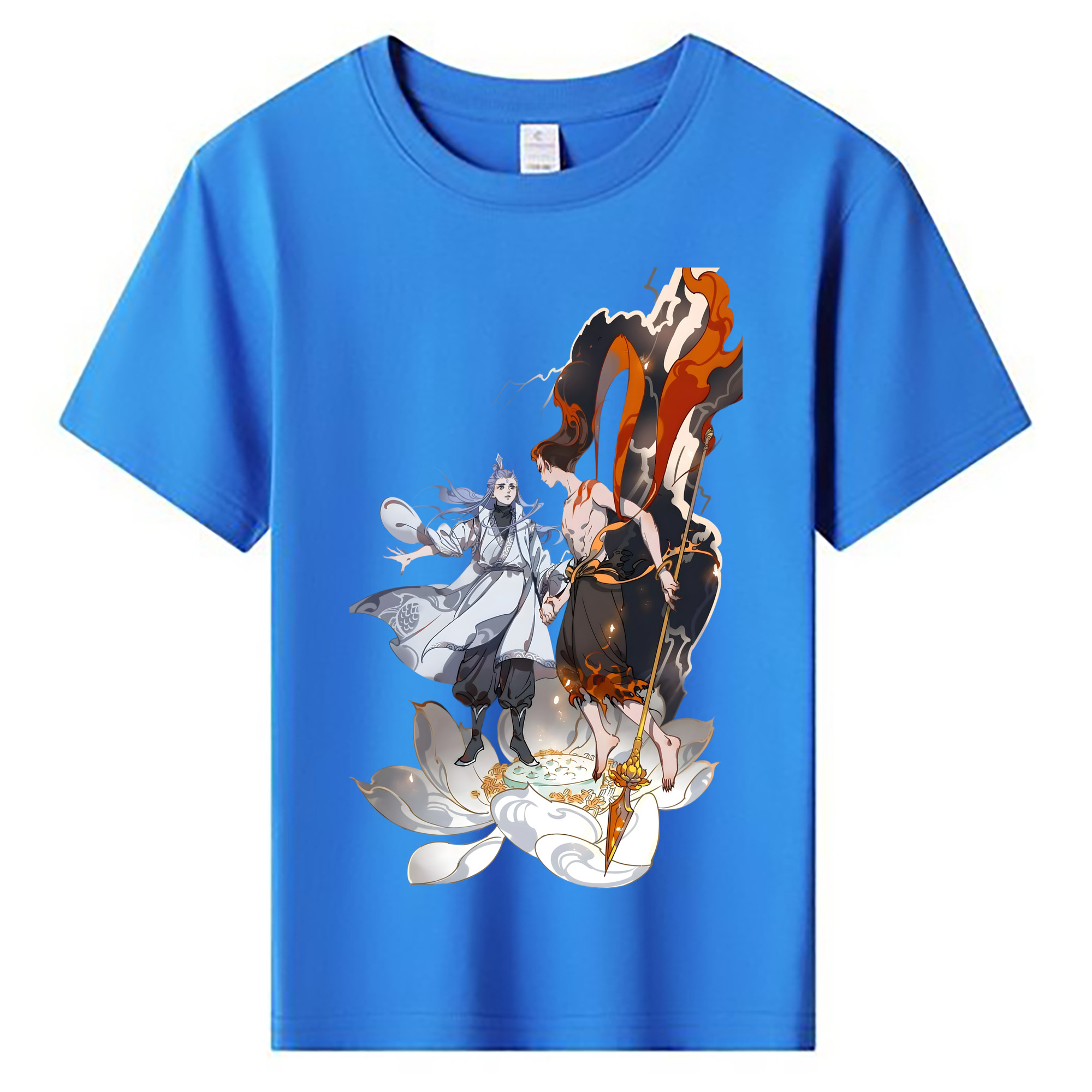 （画像用） Ne Zha 2 ナタ 魔童の大暴れ 綿100％キッズTシャツ（フロントプリント）
